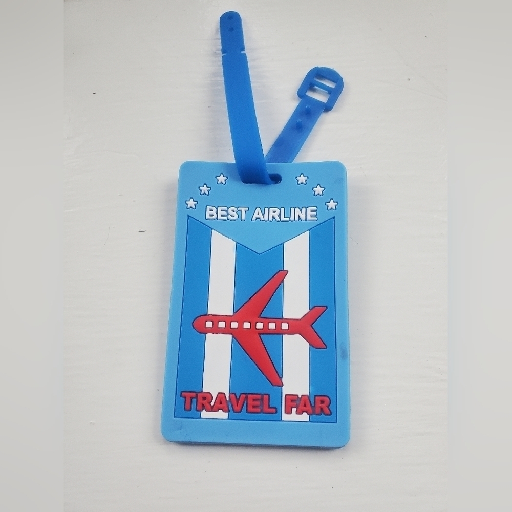 Blue Travel Far Luggage Tag